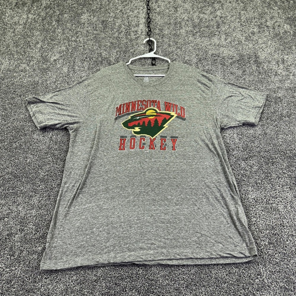 Minnesota Wild Shirt Mens 2XL Gray NHL Hockey Graphic Tee Short Sleeve Top